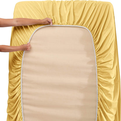 Twin XL Sheets, 5 Piece Set - Hotel Luxury Bed Sheets, Super Soft Bedding Set, Twin XL Size, Mellow Yellow