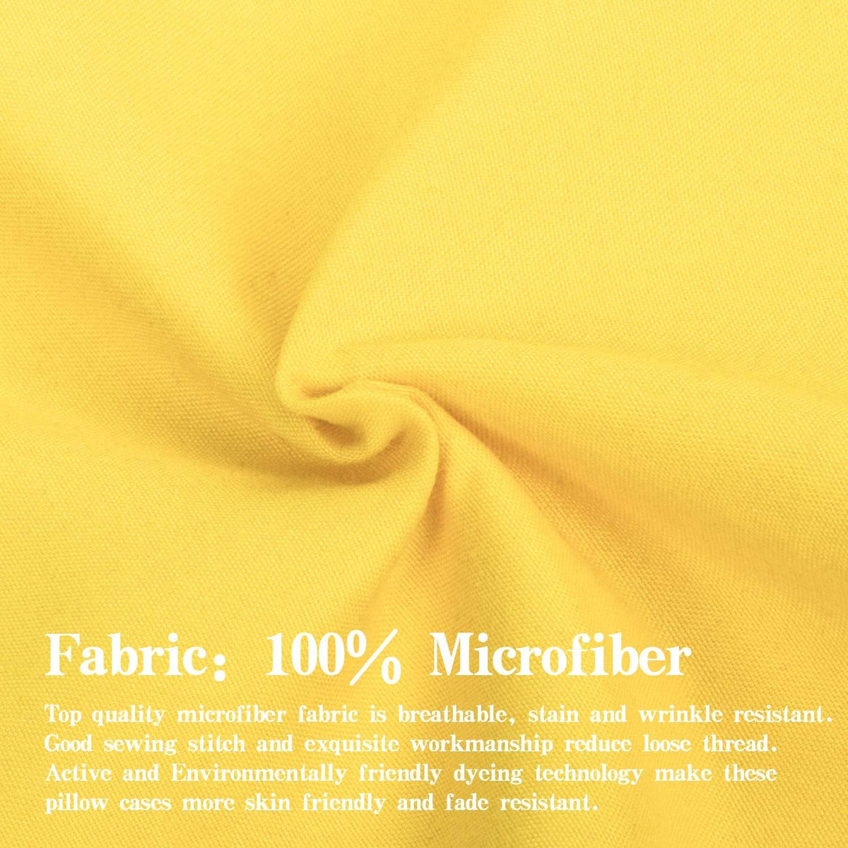 Twin Sheet Set - 3 Piece Breathable and Soft Sheets(1 Flat Sheet, 1 Fitted Sheet, 1 Pillowcase) - Easy Fit - Wrinkle Free and Comfy Sheets Set - White Sheet Set with Deep Pockets, Yellow
