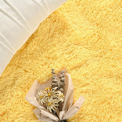 Large Area Rugs for Living Room, 5x8 Feet Yellow Shaggy Rug Fluffy Throw Carpets, Ultra Soft Plush Modern Indoor Fuzzy Rugs for Bedroom Girls Kids Nursery Room Dorm Home Decor