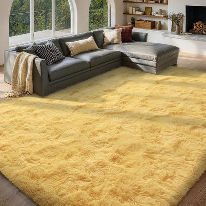 6x9 Large Rugs for Living Room Fluffy Carpet (Yellow)