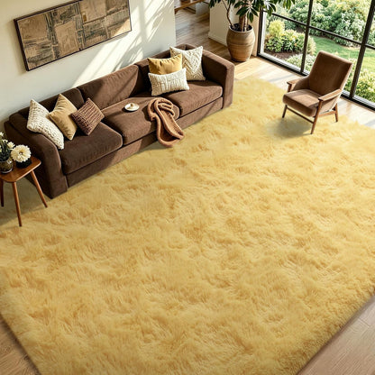 6x9 Large Rugs for Living Room Fluffy Carpet (Yellow)