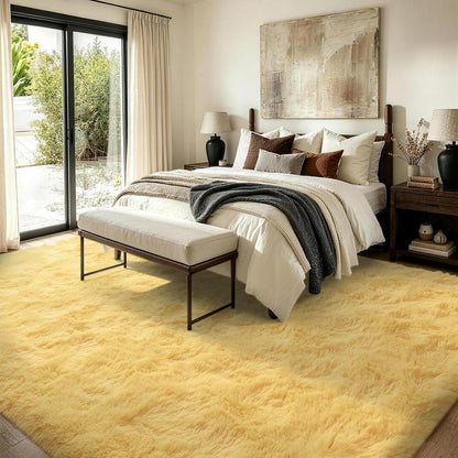 6x9 Large Rugs for Living Room Fluffy Carpet (Yellow)