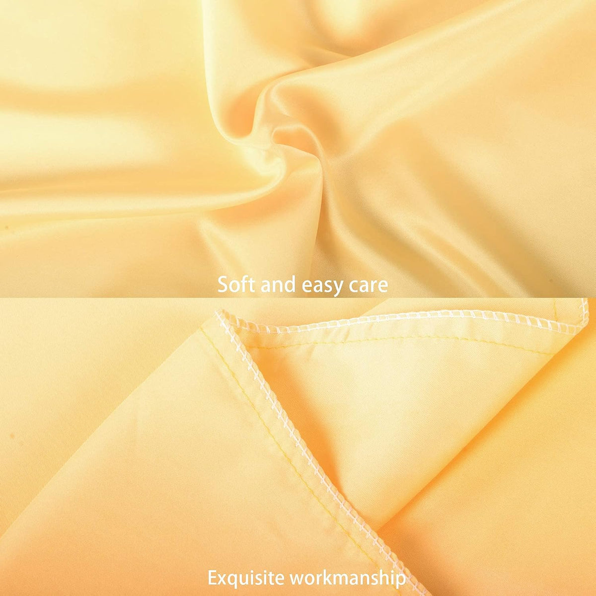 2 Pack 13 x 18 Inch Satin Toddler Pillowcases, Yellow
