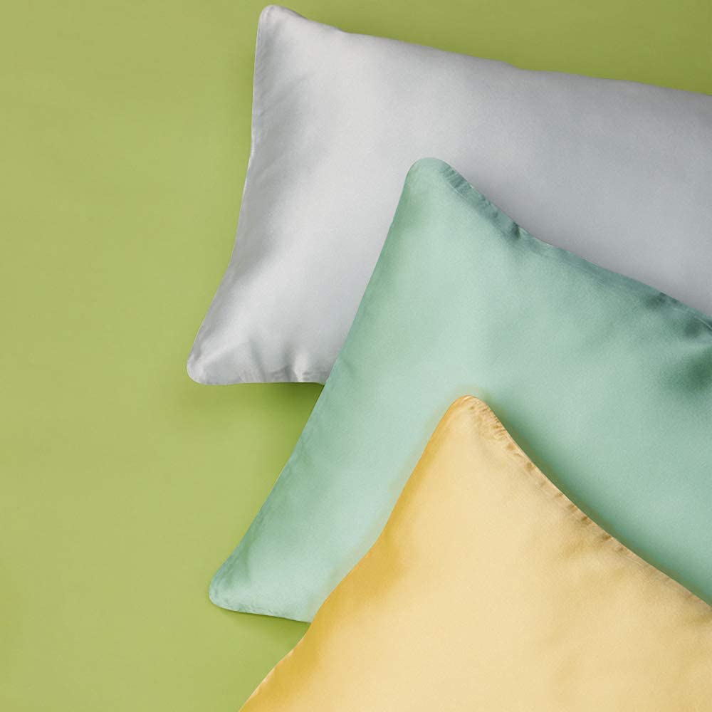 2 Pack 13 x 18 Inch Satin Toddler Pillowcases, Yellow