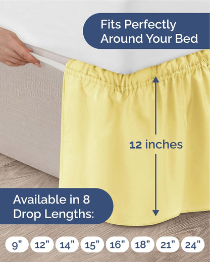Wrap Around Dust Ruffle Bed Skirt - College Dorm Room - Twin/Twin XL