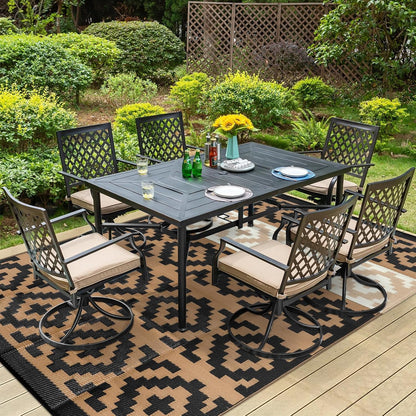 Outdoor Rugs 8x10 for Patios Clearance, Reversible Plastic Straw Outside Rug, Large Outdoor Area Rug RV Camping Mat for Deck, Backyard, Picnic, Beach, Trailer(Black&Brown, 8‘x10')