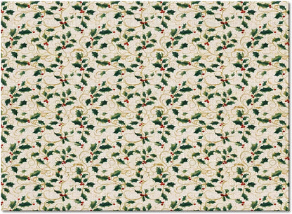 Christmas Green Yellow Berry Area Rug for Living Room 2.7x5 Modern Rug Washable Abstract Area Rug Large Non Slip Winter Botanical Xmas Plants Beige Floor Carpet Mat Soft Indoor Rug for Bedroom Nursery