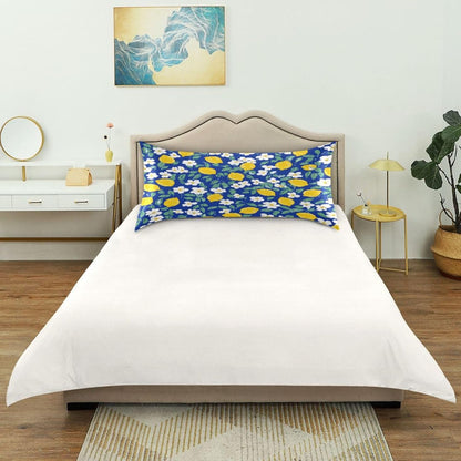 Yellow Lemons Satin Pillowcase for Hair and Skin Silk Pillowcase - Slip Cooling Satin Pillow Covers with Envelope Closure, Standard Size(20x26 inches)#242