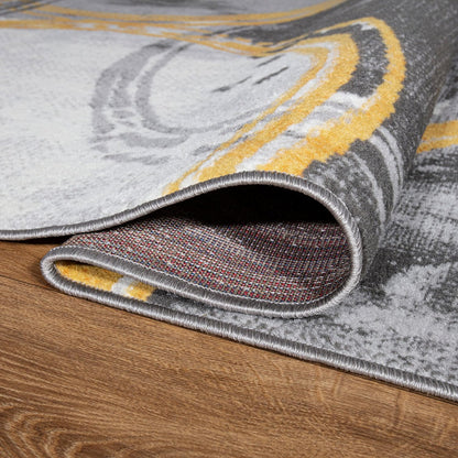 Circles Evora Contemporary Modern Large Area Rug Yellow 7'10" x 10'